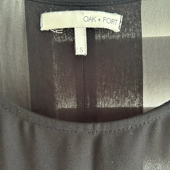 Oak + Fort Sheer Black High Low Sleeveless Dress - Size Small - Picture 5 of 8